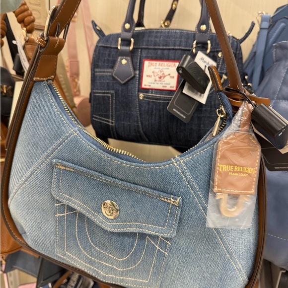True Religion Blue Denim Hobo Bag - Picture 1 of 3